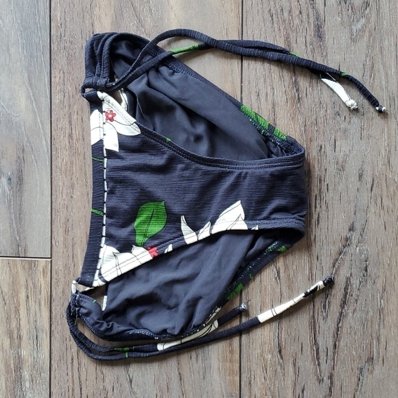 Robin Piccone Womens Floral Bikini Drawstring Side Bottom swim sz S - Picture 1 of 6